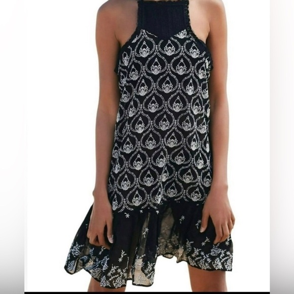 Anthropologie Sheer Embroidered Black and White Mini Dress Size XS New With Tags - Picture 12 of 12